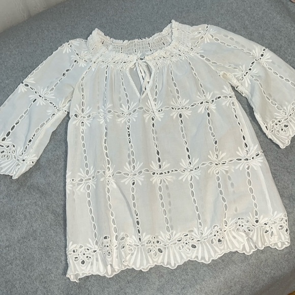 Coastal Fairy Eyelet Top Small Boho Coquette Conchita Cottage BeachSheer Summer - Picture 8 of 8